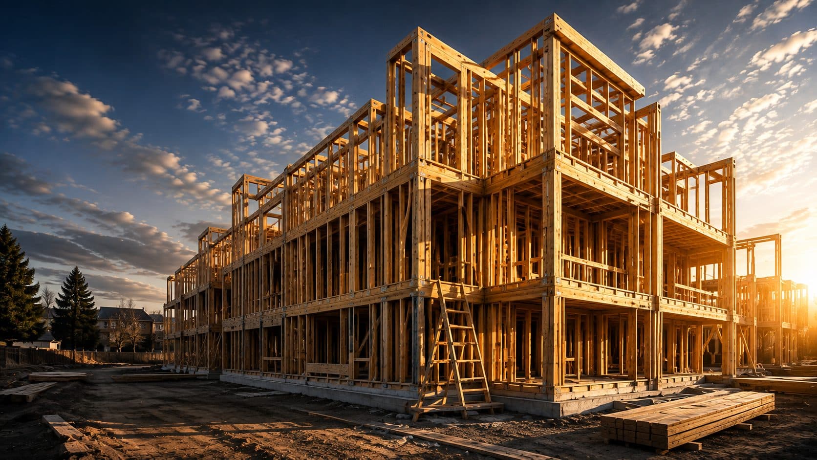 Timber framing under construction in Surrey, BC