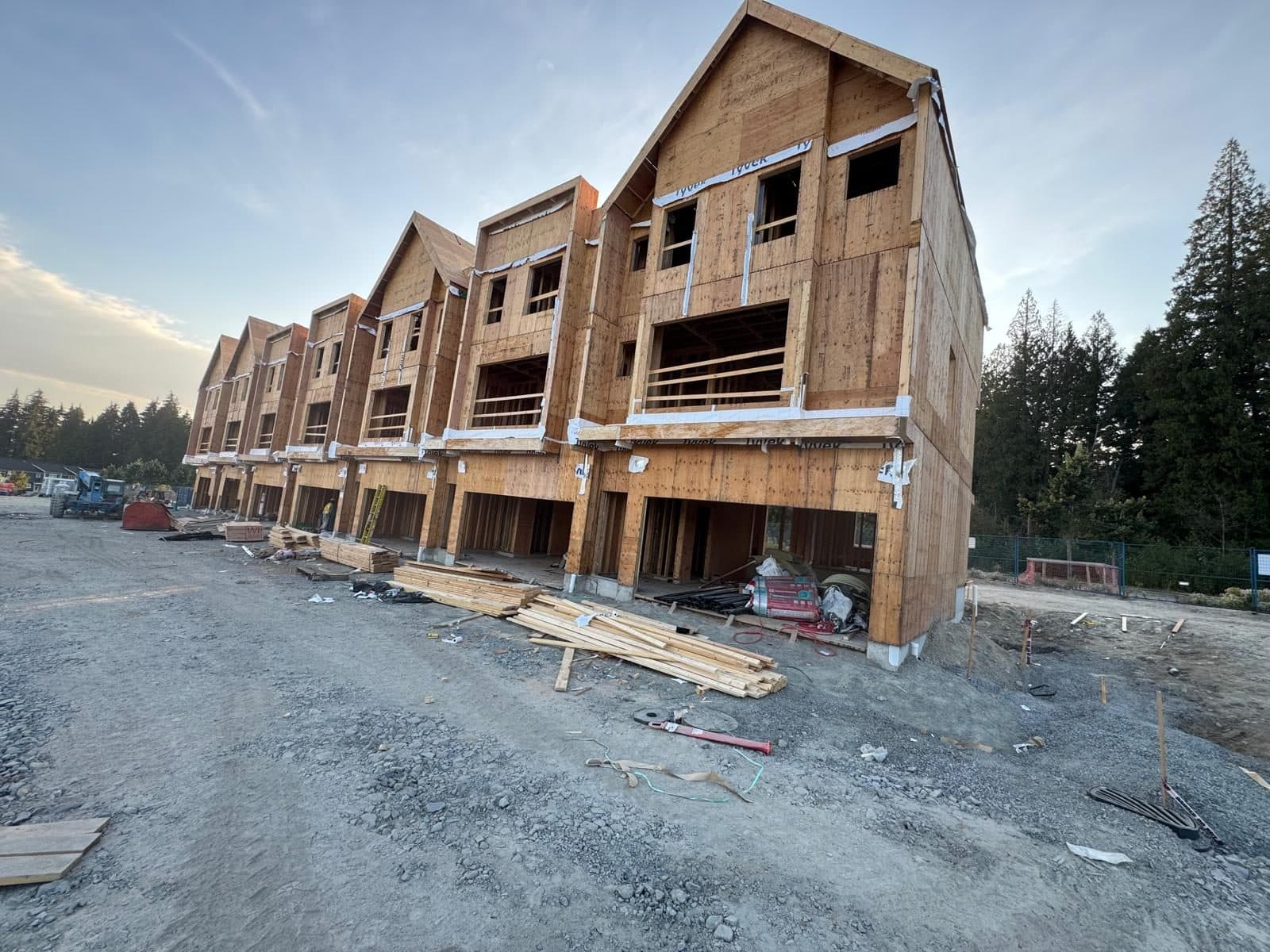 Framed townhouse development on a Mannat Framing site